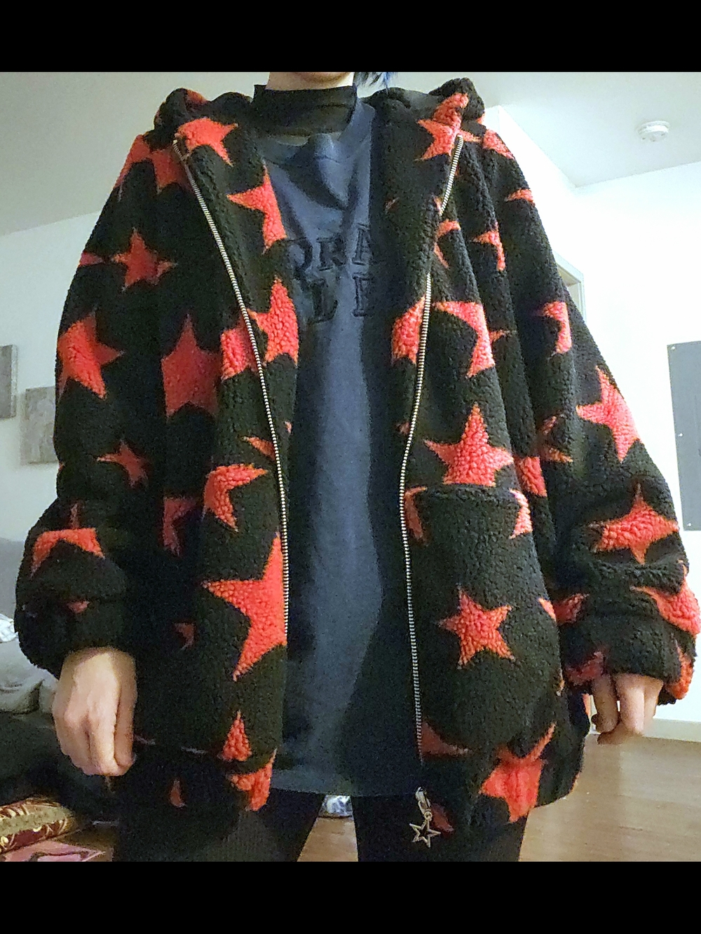 Dolls Kill Star Pattern Sherpa Jacket